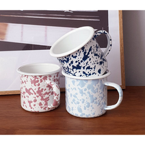 빈티지 마블 법랑 감성 머그, 핑크, 1개