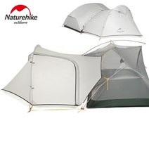 naturehike mongar 2 캠핑 텐트 더블 레이어 2인용 방수 초경량 돔 텐트 현관, 회색 현관
