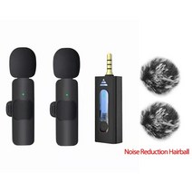 녹음 방송용마이크 방송 무선 라발리에 라펠 마이크 3.5mm 전 방향 콘덴서 카메라 스피커 스마트폰용 유튜브용 마이크, k35 2 헤어볼