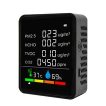 미세먼지측정기 가정용 실내 집 이산화탄소 테스터 감지기, 블랙