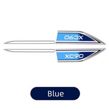 자동차 펜더 스테인레스 스틸 스티커 데칼 볼보 XC90 용 모델 엠블럼 외관 장식 액세서리 2 개/세트, 02 파란