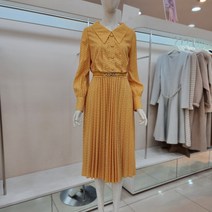 JJ JIGOTT 제이제이지고트 프린팅 플리츠 칼라 원피스 GK2A0OP22