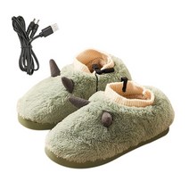 발보온기 히팅 패드 발열 난로 사무실 방한 온열 식 워머 usb 워머 겨울 신 플러시, 녹색 36-37