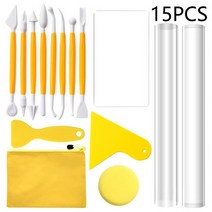 도자기공예 만들기 도구 물레 DIY1세트 도자기 클레이 도구 아크릴 보드 조각 나이프 스크레이퍼 세부 바늘, 15 15