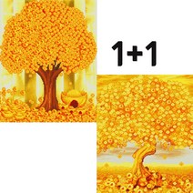 보석십자수 1+1 금전수 40*50 황금 나무 비즈 큐빅 십자수 세트