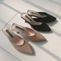 빨간고양이 니트스킨 스틸레토 블로퍼 힐 7cm