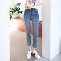 수비진 SP154 투버튼허리 슬림일자진 여성청바지