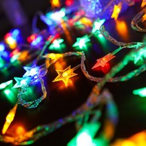 텐트 반지하 루프탑 꾸미기 분위기 소품 led 줄 조명 알 전구, 30m300등/플러그리모콘, 4색 별