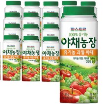 [웰치스주스] 파스퇴르 100%유기농 야채농장 야채주스(냉장배송), 30개, 190ml