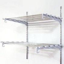 리빙아이 국내산 스테인리스 베란다 다용도 선반 스텐 시스템 벽선반 창고 펜트리 수납, 2단 - 1000mm