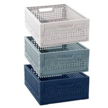 미니 폴딩박스 접이식 리빙박스 탕비실 정리함 책장 부품 정리함 400x300x150, 네이비