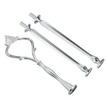 케이크받침 케이크판 3단트레이 케이크스탠드 2 또는 3 층 크라운 웨딩 파티 생일 케이크, 3 Tier Silver+As shown