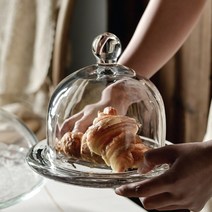 1개 소형 유리돔 유리뚜껑 유리접시 미니 작은 유리 케이크 케잌 보관 디저트 트레이, 단품