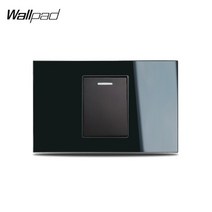 1 2 웨이 월 패드 L3 블랙 유리 프레임 118x75mm 미국 AU IT IL 표준 갱 조명 스위치 스마트 홈 개선, [01] Without Box