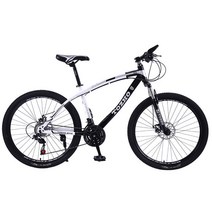 urkoteer 입문용 MTB 자전거 알루미늄 21단 24단 24인치 26인치 산악자전거, 블랙-육도일체륜