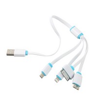 [Coms] 라이트닝 멀티케이블(4in1) 고출력30cm ITA662, 화이트