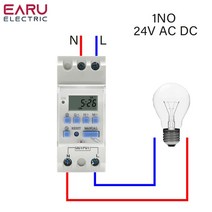 THC5A 신형 Din 레일 2 와이어 주간 7 일 프로그래밍 가능 디지털 타임 스위치 릴레이 타이머 제어 AC 220V, 07 NO 24V AC DC_0 5A