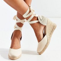 ZUZI 여성 Espadrille Mules 샌들 편안한 레이스 업 숙녀 힐 캐주얼 신발 Heels Dancing Girls Wedges Pumps 웨지 하이 통굽 슬리퍼 쪼리