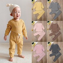 [신생아상하복]이지 줄무늬 쫄쫄이 유아 상하복(70-100) 204214