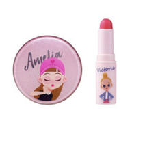 리틀글램걸즈 어린이 썬쿠션 + 컬러 립크레용 스위트핑크 세트, 1세트, 썬쿠션 + 립크레용