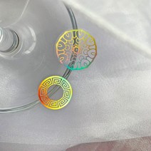[당일출고] 홀로그램 원형스티커 전통문양 추석 한가위, 500매