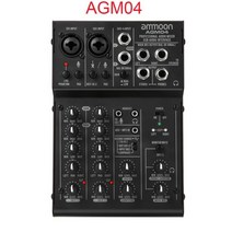 디지털 오디오믹서 Ammoon-사운드 믹싱 콘솔 디지털 오디오 믹서 미니 4 채널 2 밴드 EQ 48V 팬텀 파, CHINA, AGM04 4-Channel