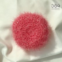 364days 파스텔오렌지 기본 호빵 수세미 핸드메이드 수세미 원형 파스텔 무지개 선물 답례품 집들이선물 수세미세트, 02.핑크코랄(개별포장) 1개, 고리x
