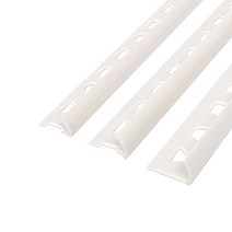 (재단가능) PVC 라운드 재료분리대(아이보리) 3사이즈(8 10 12mm) 2.4M _철물 몰딩 마루몰딩 바닥타일 타일마감 마감재 꼼꼼이 코너비드 ㄱ자, 12mm용