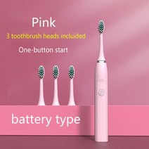 음파전동칫솔 칫솔살균기 전동칫솔 Xiomi-화이트닝 초음파 자동 진동기 전동 칫솔 성인용 IPX7 방수 3, 02 Pink 3 heads
