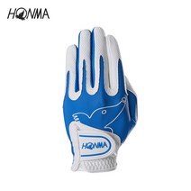 HONMA 골프 장갑 글러브 남녀 기능성 미끄럼 방지, 흰색과 파란색 S 왼손 19-20CM