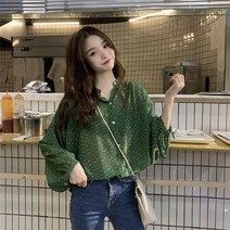 SAMARA 여성 가을 겨울 쉬폰 블라우스