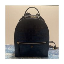 NWT Tory Burch Croc-Embossed Mini Small Leather Backpack Bag NAVY BLUE MSRP $495