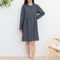 부드러운 체크원단 겨을겨울 코디 여성 미니 원피스
