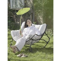 흔들의자 안락의자 레저 소파 발코니 소파 의자 홈 거실 야외 흔들 의자, (모카커피)흔들의자 + 테이블