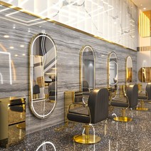 헤어샵 미용실 이발소 바버샵 LED 벽걸이 전신거울 대형 엔틱 모던 심플 경대, 02.170x70 타원형