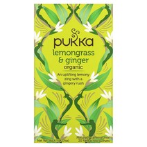 Pukka Herbs 유기농 허브 티 레몬그라스 및 생강 카페인 무함유 티백 20개입 18g 006oz