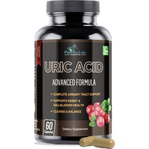 Uric Acid Advanced Formula u2013 신장 간 담낭 크랜베리 찬카 피에드라 타르트 체리 밀크 시슬 및 브로멜라인 60 캡슐로 요로 정화