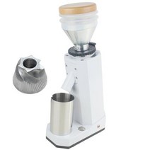 자동머신 에스프레소 밀리타 커피 머신 XEOLEO커피 그라인더 40mm 티타늄 원추형 버 블로우 호퍼 150W 커피콩 그라인드 밀러 20 단계, White SS+110V+UK