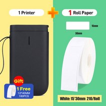 niimbot 휴대용 열 라벨 프린터 pocket mini 무선 바코드 프린터 bluetooth connection for mobile phone android ios ho, d11 블랙 1 라벨 l