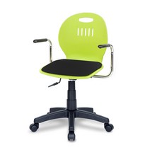 체어포커스 히든스터디 RTP-ARM 패드암 패브릭 회전의자 그린바디, 블랙