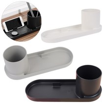 펜트레이 펜접시 펜거치대 연필통 볼펜꽂이 볼펜통, (다크그레이)