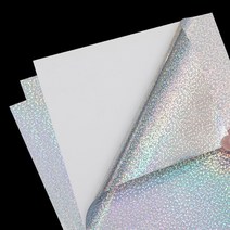 20매 홀로그램 자체 접착 용지 인쇄용 비닐 스티커 a4 잉크젯 및 레이저 프린터용 레인보우 인쇄용 용지, 점