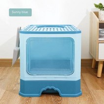 강아지에어탱크 펫 드라이룸 애견 드라이기 하우스형 화장실 대형 접이식 밀폐 공간 배변 상자 두꺼운 청소 용품 스플래시 방지 서랍 유형 고양이, Blue