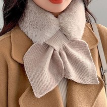 펀밫쁘띠 니트 퍼 목도리 에코퍼 페이크퍼 토끼 털 머플러-WD핸
