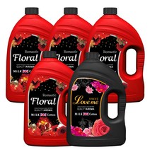 밀크코튼 고농축 퍼퓸 섬유유연제 플로럴 3.06L 4p + 러브미 3.06L, 1세트