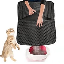 방수 애완동물 고양이 배변 매트 더블 레이어 애완 동물 상자 미끄럼 방지 모래 패드 세탁 가능한 침대 깨끗한 제품, [05] 55X75CM, [01] Black
