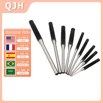 공예도구 가죽 취미 9pcs 40CR 스틸 멀티 사이즈 라운드 헤드 핀 펀치 세트 그립 롤, 1.Round Punches