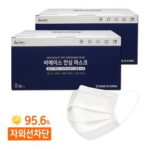 비에이스 국산 덴탈마스크 100매/비말차단 일회용, 3.중형 화이트(100매)