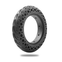 10 인치 고무 솔리드 타이어 Ninebot 최대 G30 스쿠터 허니 콤 충격 흡수기 댐핑 타이어 10x2.50 타이어 세발 자전거 자전거, WHITE