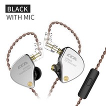 가수인이어 이어폰 CCA CA4 1BA 1DD 헤드셋 이어 버드 하이브리드 이어폰 HIFI 모니터 러닝 스포츠 2PIN, 02 Black with mic